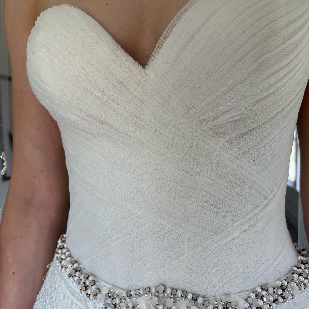 Wedding separates: tulle corset top with boning, fully beaded skirt, veil - Picture 7 of 15